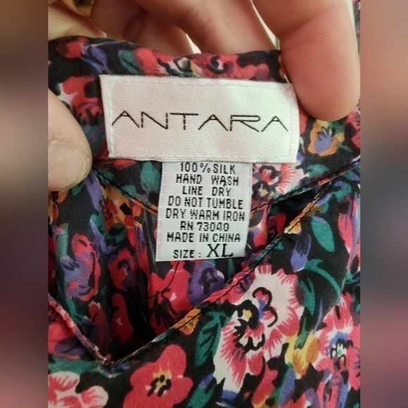 Festival Antara 100% silk Floral Tunic Spaghetti Strap - Picture 5 of 8